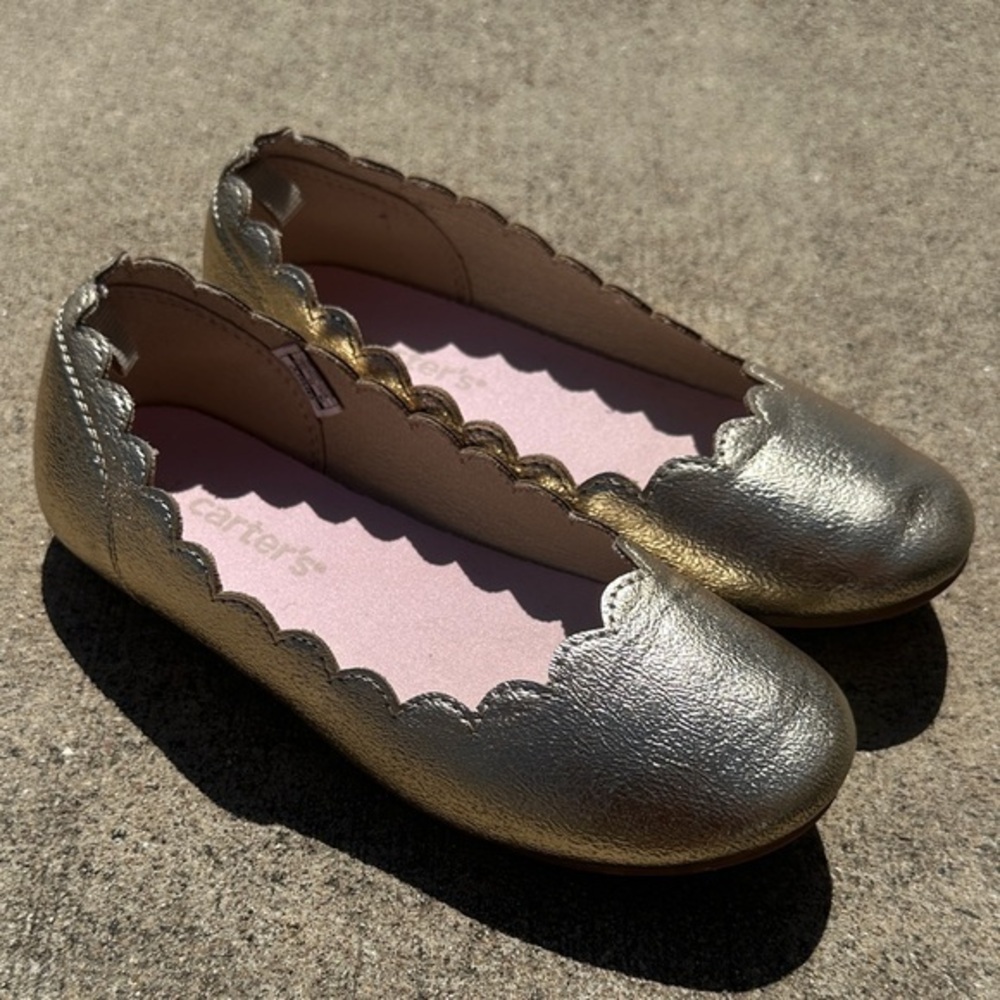Carter's Metallic Gold Scalloped Slip-On Flats